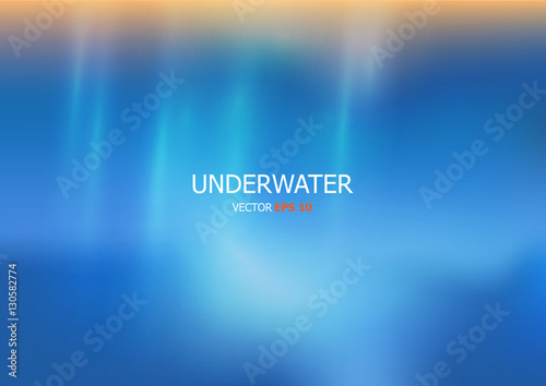 Vector Underwater background with wave lights.