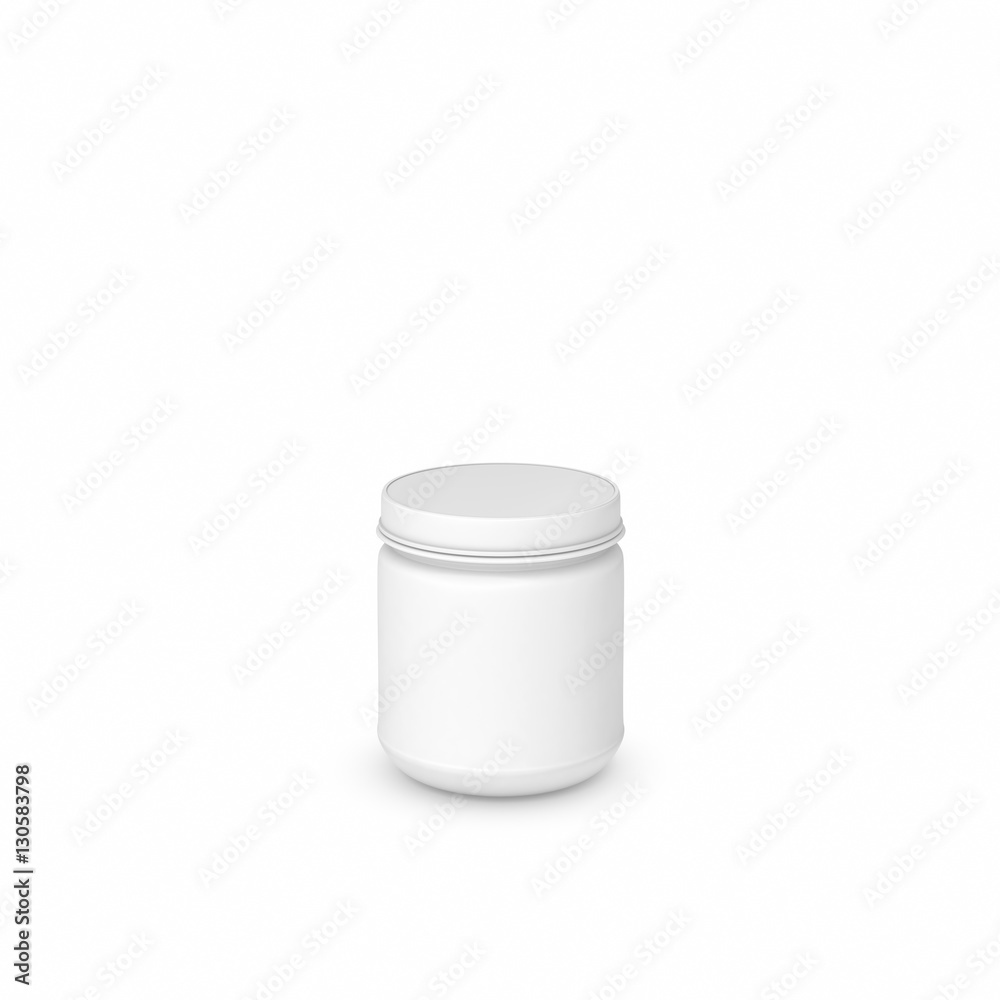 Rendering of white blank round can Rendering of white blank round can