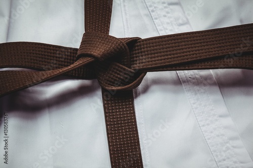 Karate uniform and brown belt