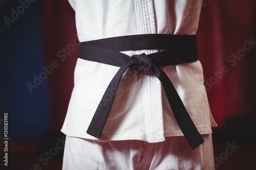 Karate player in black belt