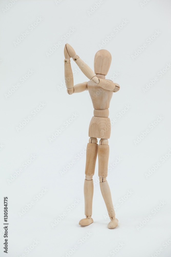 Wooden figurine standing with both the hands joined Wooden figurine standing with both the hands joined