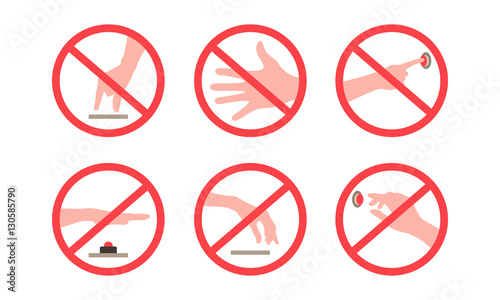 Free Download Do Not No Touch Finger Circle Icon Sign Symbol Collection Set - GFXLoad