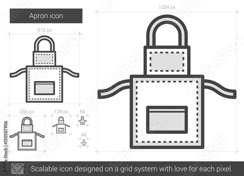 Apron line icon.