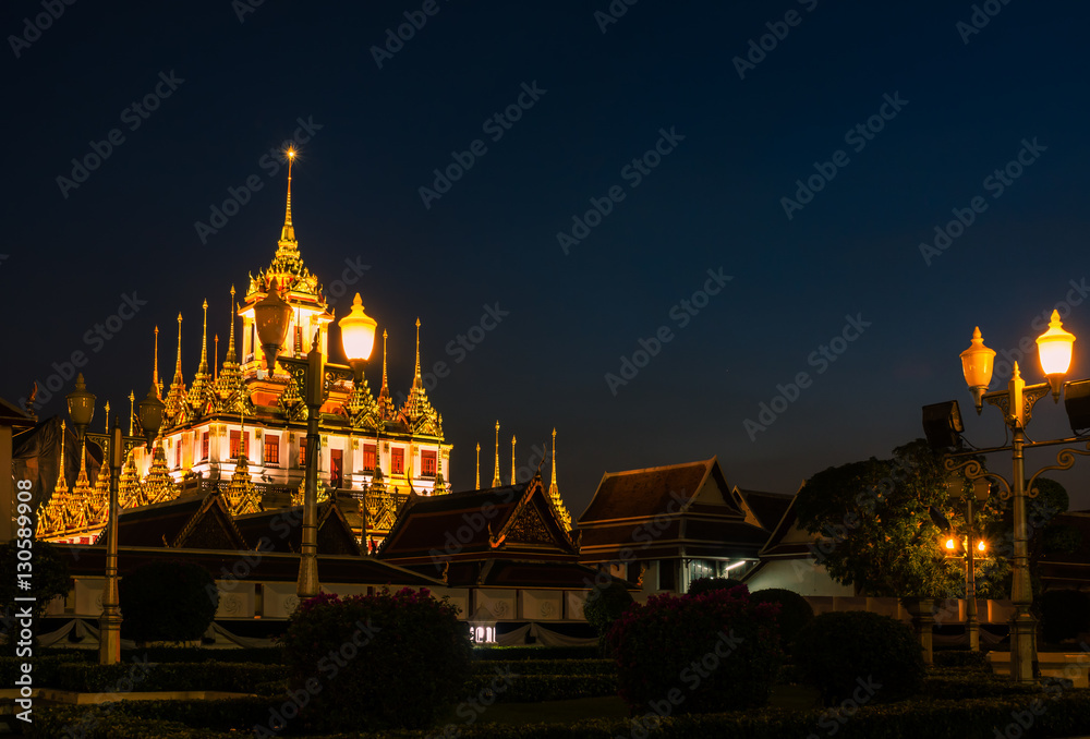 Beauty Metal Castle at twilight. The metal castle one of the world  Bangkok, Thailand.