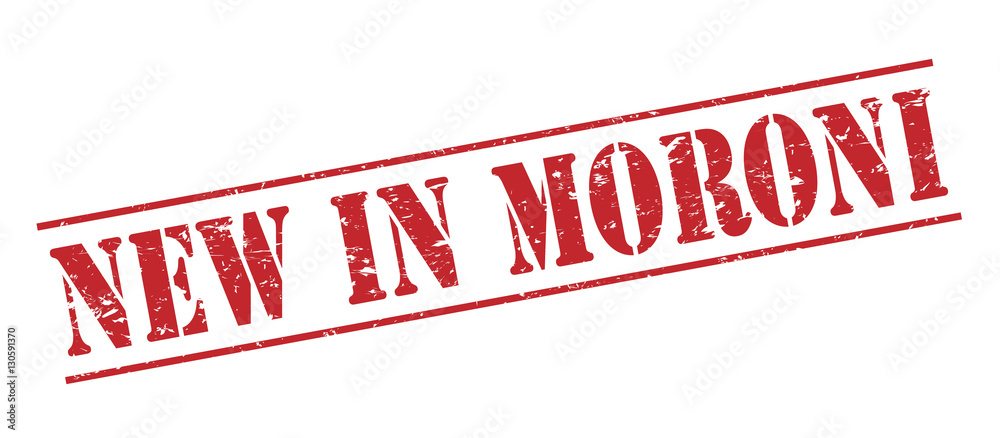 new in moroni red stamp on white background new in moroni red stamp on white background