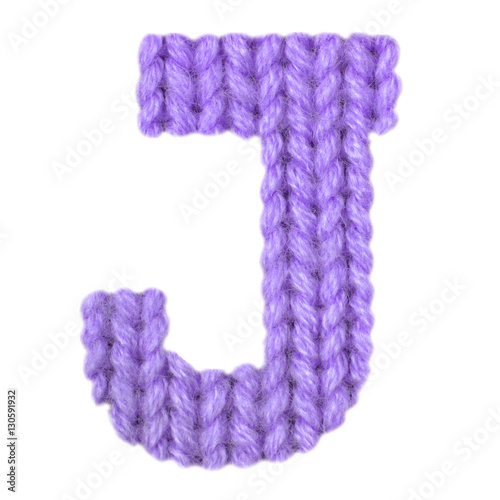 Letter J english alphabet, color purple