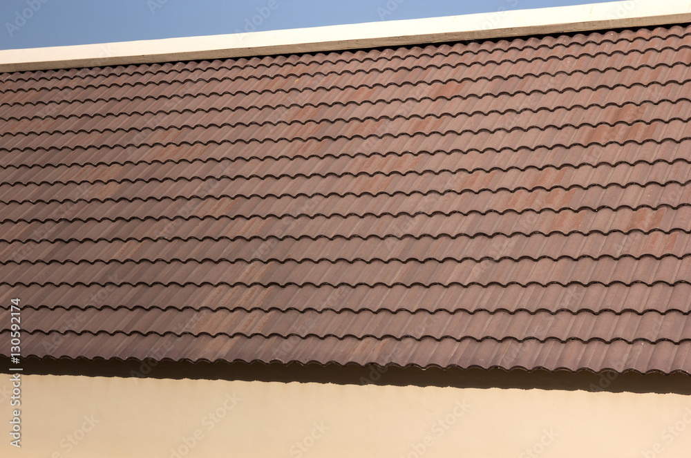Red tiles on roof house Red tiles on roof house