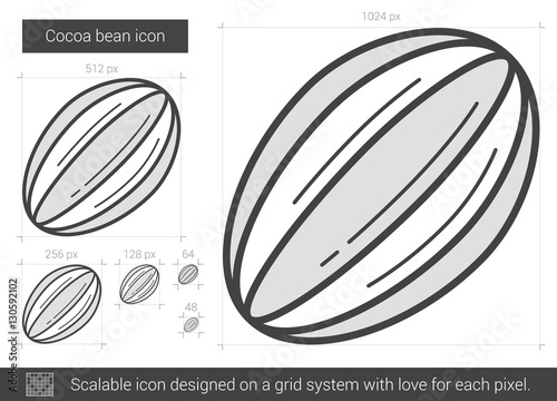 Cocoa bean line icon.