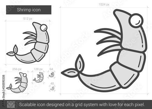 Shrimp line icon.