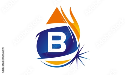 Water Fire Flame Gas Oil Initial B