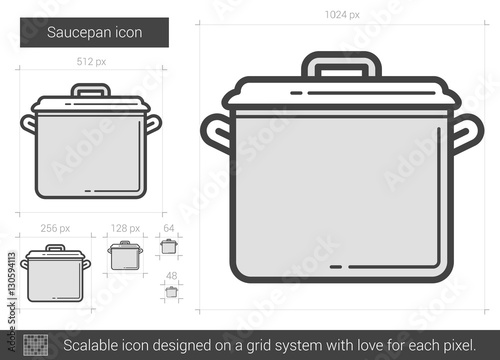 Saucepan line icon.