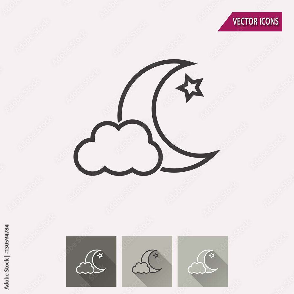 Moon star - vector icon. Moon star - vector icon.