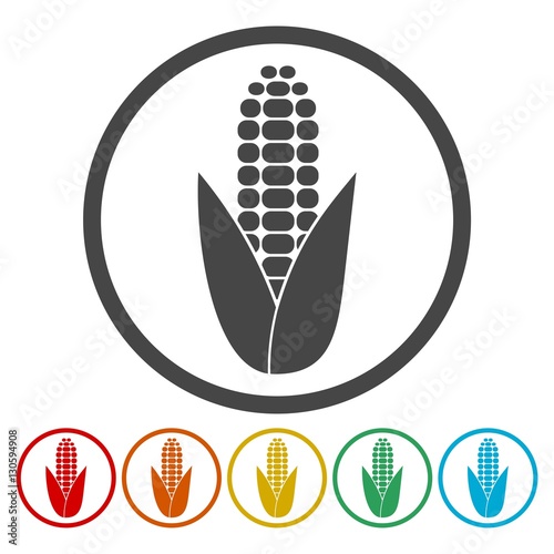 Corn symbol icons set 