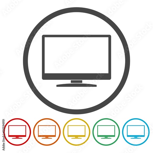 Monitor icon, Vector Eps 10 icons set 