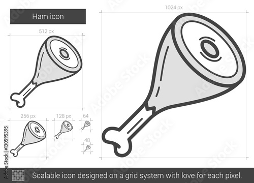 Ham line icon.