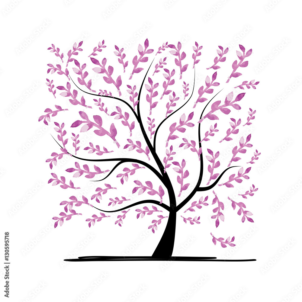 Fototapeta premium Art tree square for your design