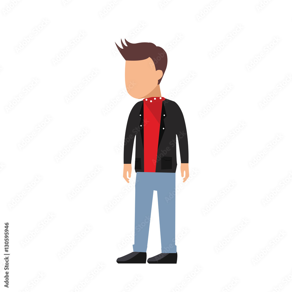 faceless funky boy flat illustration vector character template faceless funky boy flat illustration vector character template
