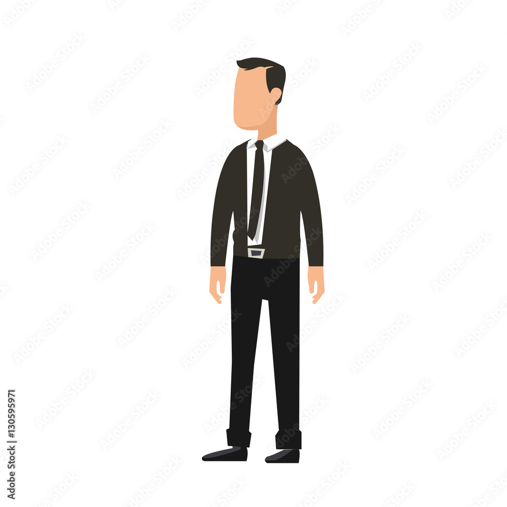 faceless business man flat illustration vector character template