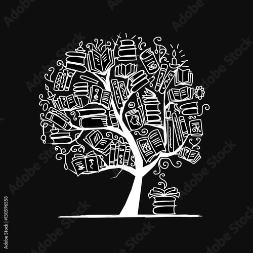 Book tree, sketch for your design