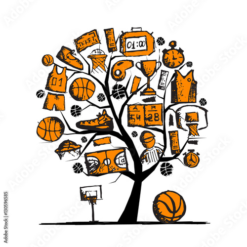 Basketball tree concept, sketch for your design