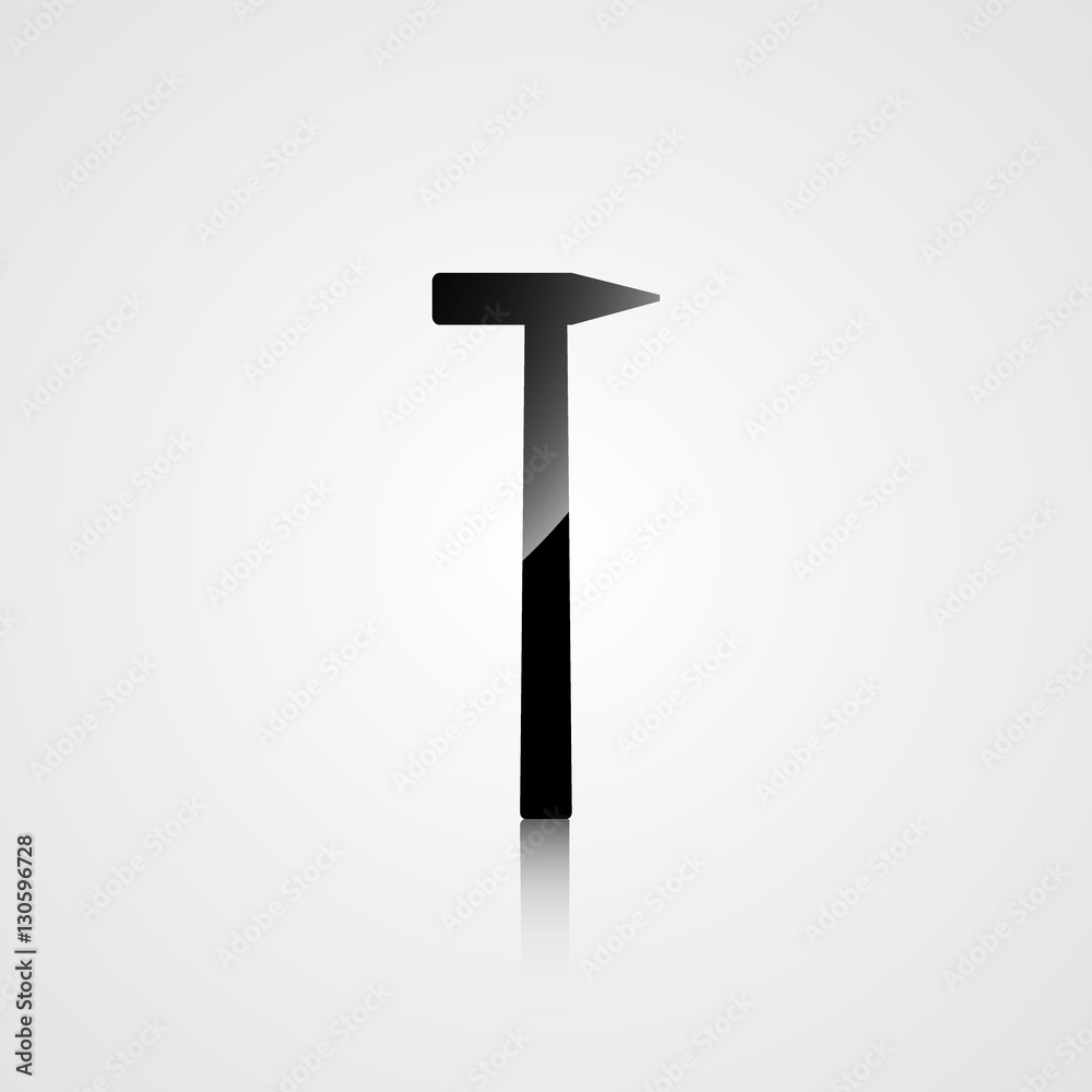 Construction icon silhouette hammer grey background Construction icon silhouette hammer grey background