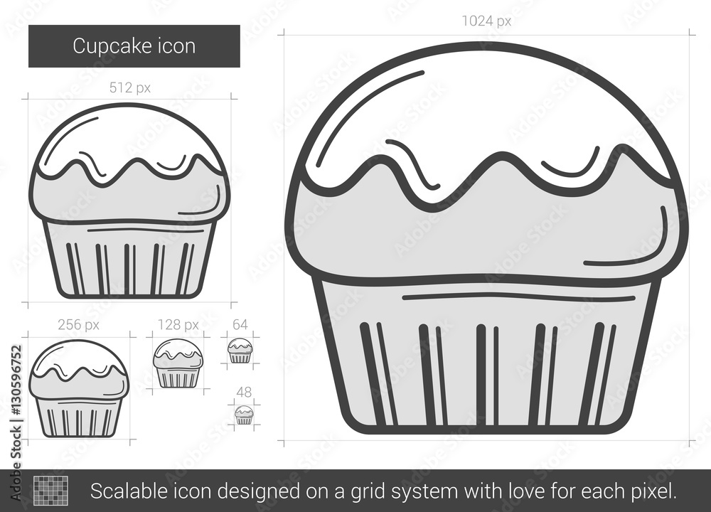 Cupcake line icon.