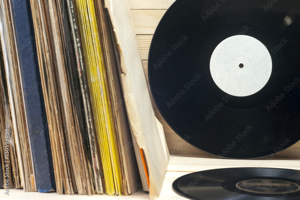 Fototapeta premium Vinyl record. Copy space for text.