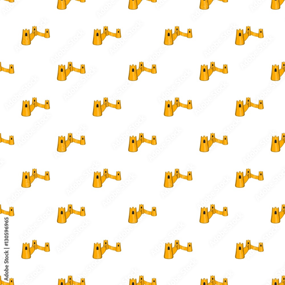 Great Wall of China pattern. Cartoon illustration of Great Wall of