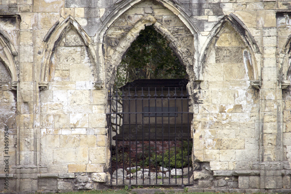 Gate at St. Mary's Abbey in York, England
