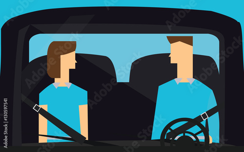 seatbelt flat illustration vector 