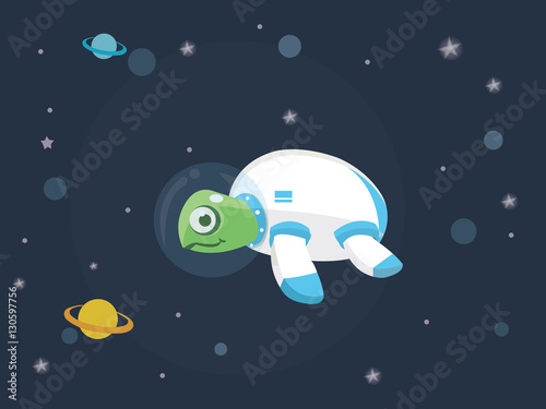 turtle in space with space suit