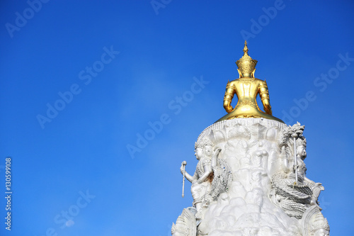 Temple in Thailand which identity of the country, Gold temple and pagoda in temple which buddhism would like to pray the buddhist in the temple, beautiful temple or architecture in thailand.