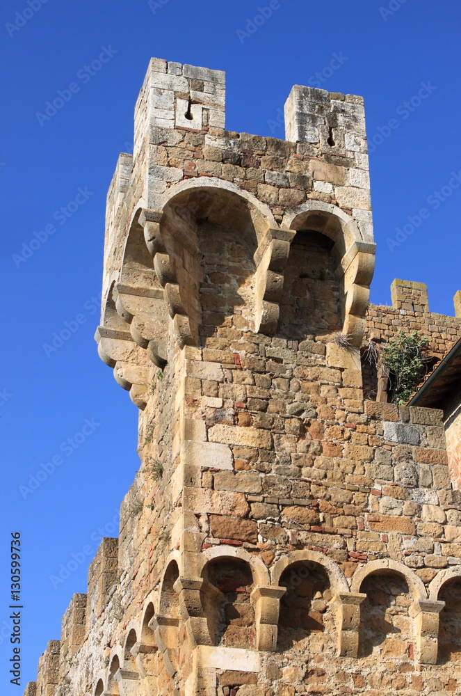 Spedaletto Castle in Val d'Orcia, Siena, Italy