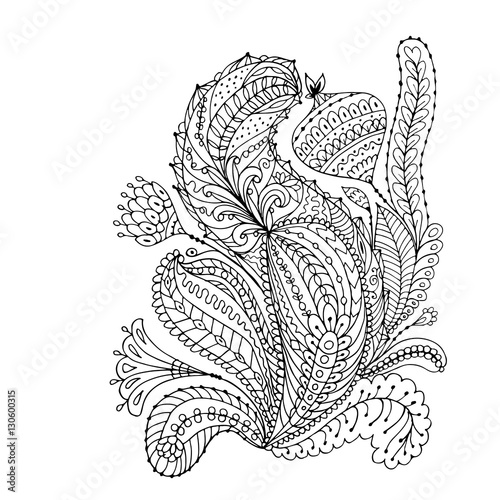 Floral ornament, sketch for your design