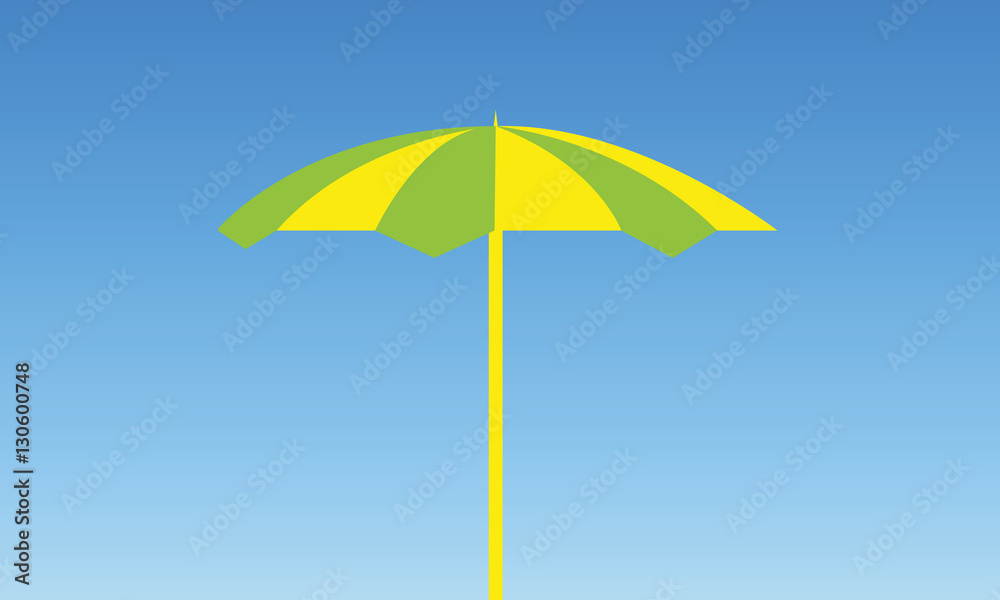 beach colorful umbrella vector