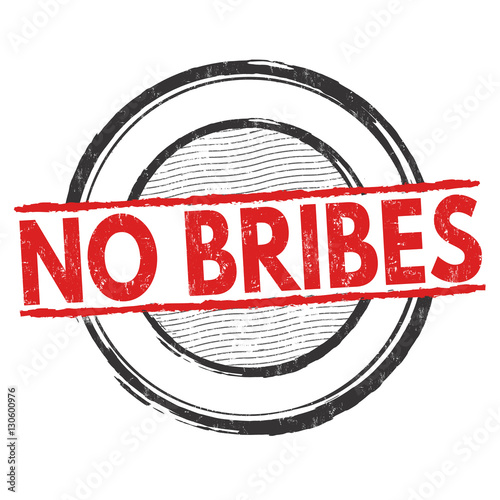 No bribes sign or stamp