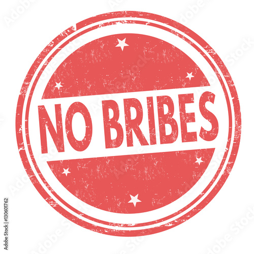No bribes sign or stamp
