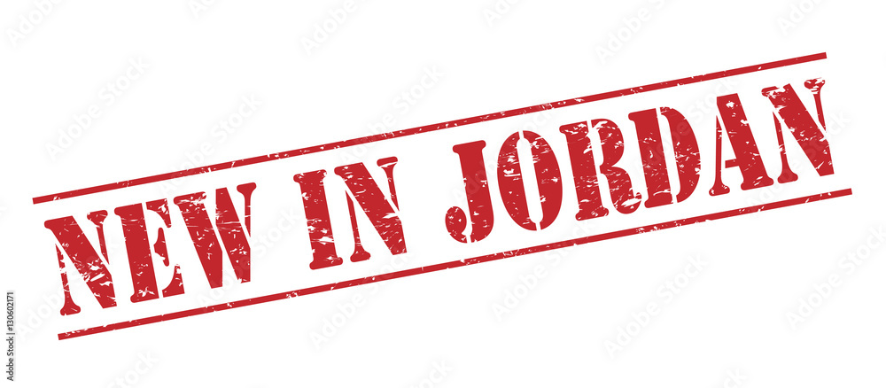 new in jordan red stamp on white background new in jordan red stamp on white background