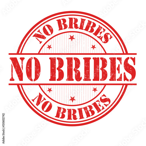 No bribes sign or stamp