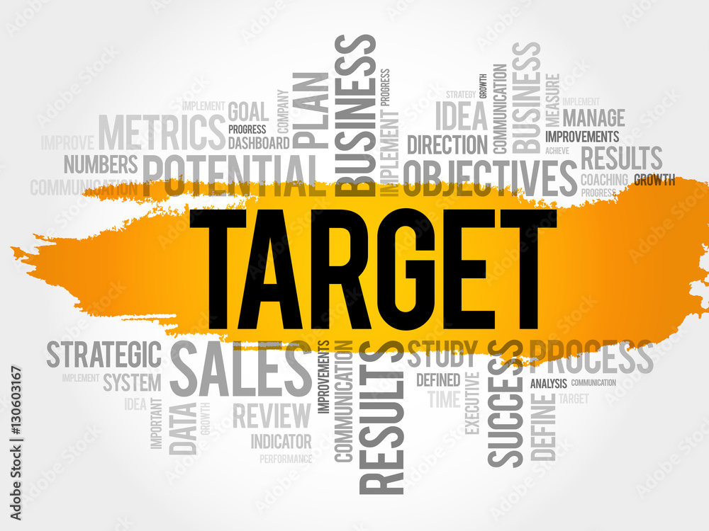 Obraz premium Target word cloud, business concept