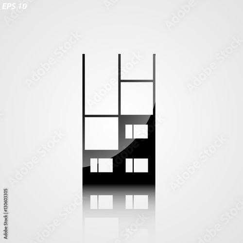 Icon unfinished building on a white background