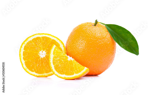 Oranges fruit  slices of oranges isolated on white background