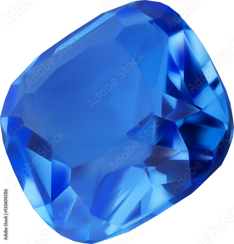 isolated on white blue sapphire illustration