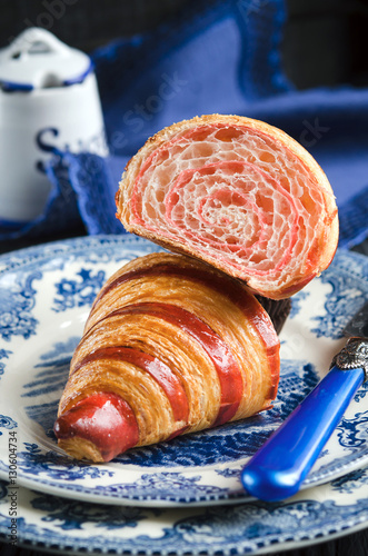 Raspberry delicious croissant