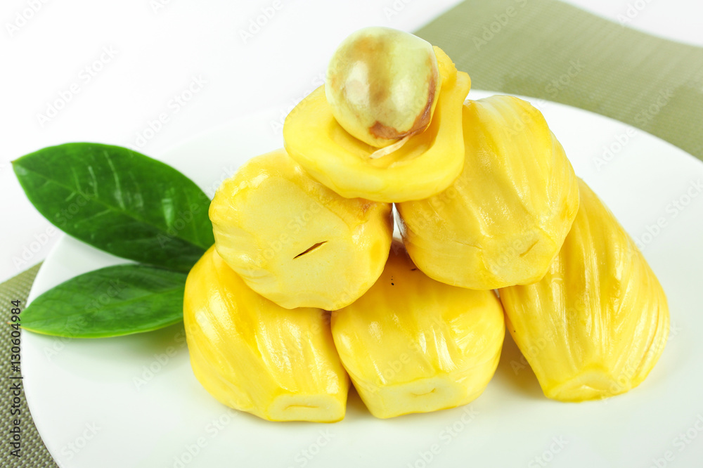 jackfruit and seed isolated on white background jackfruit and seed isolated on white background