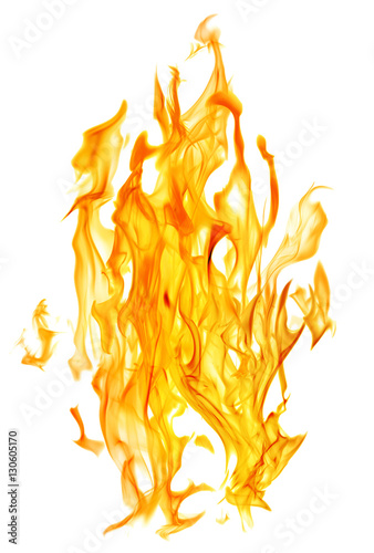 orange isolated fire sparks on white