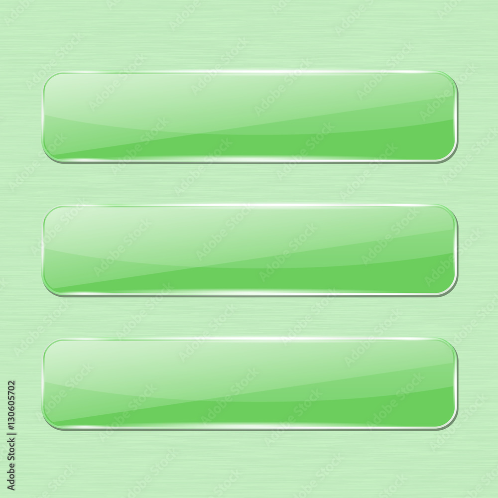 Green glass button on green background Green glass button on green background