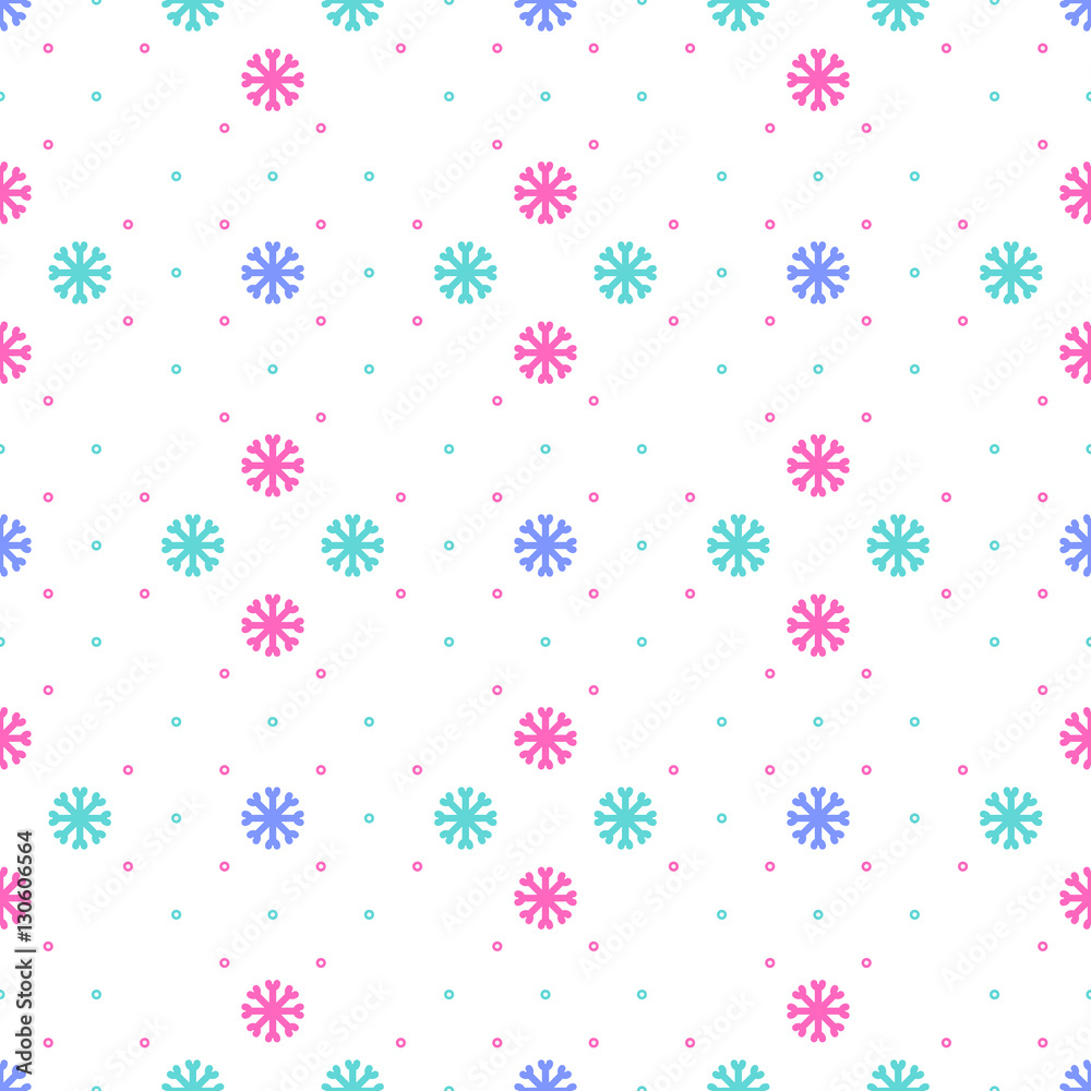 Vector snowflake seamless pattern. Textile pattern sportswear and winter clothing. Trendy icons linear snowflakes on a white background, Modern hipster minimal snowflake background