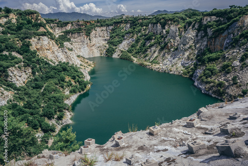 Cliffs of Tourist Attraction in chonburi, Grand Canyon Chonburi is an old mine pit