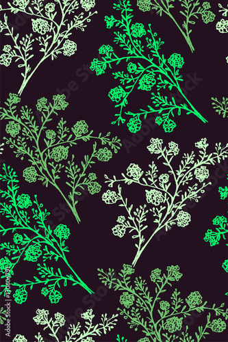 Floral seamless background pattern. Vector illustration hand drawn. Spring -summer season.